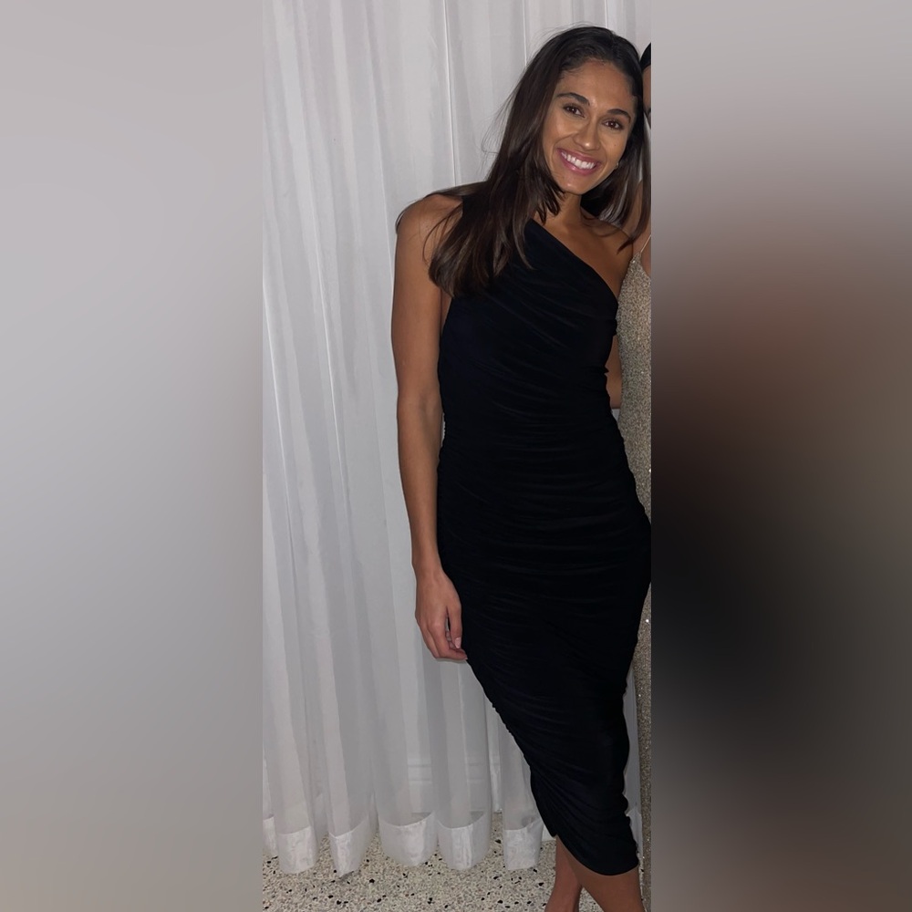 Norma Kamali Black One-Shoulder Dress